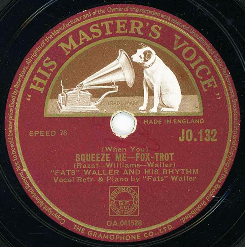 Squeeze Me (Fats Waller & His Rhythm) His Master's Voice JO-132