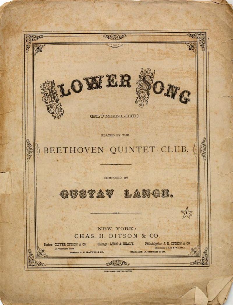 Flower Song - Blumenlied (Ditson 1880s)