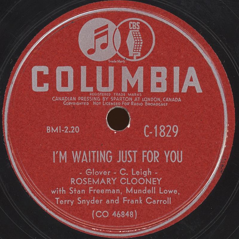 I'm Waiting Just For You - Rosemary Clooney [Columbia C-1829]