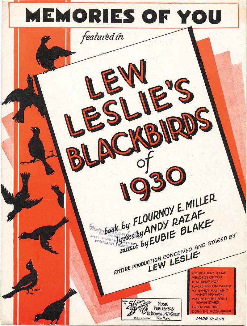 Memories Of You - Lew Leslie's Blackbirds of 1930
