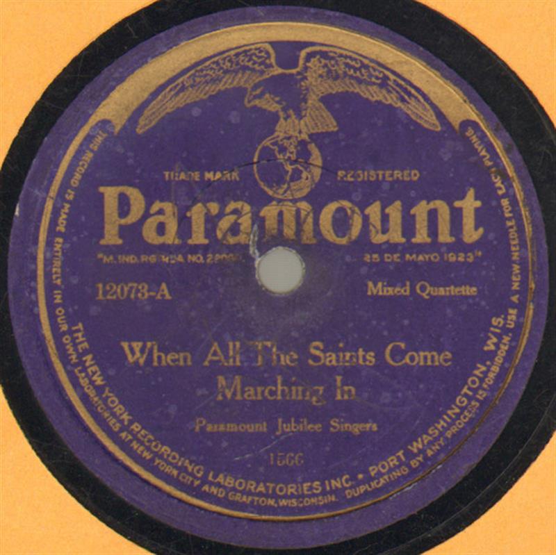 When The Saints Go Marching In - Paramount Jubilee Singers 1923