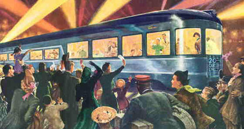 Vintage New York Central System ad for the world premier of the New 20th Century Limited (c. 1948).